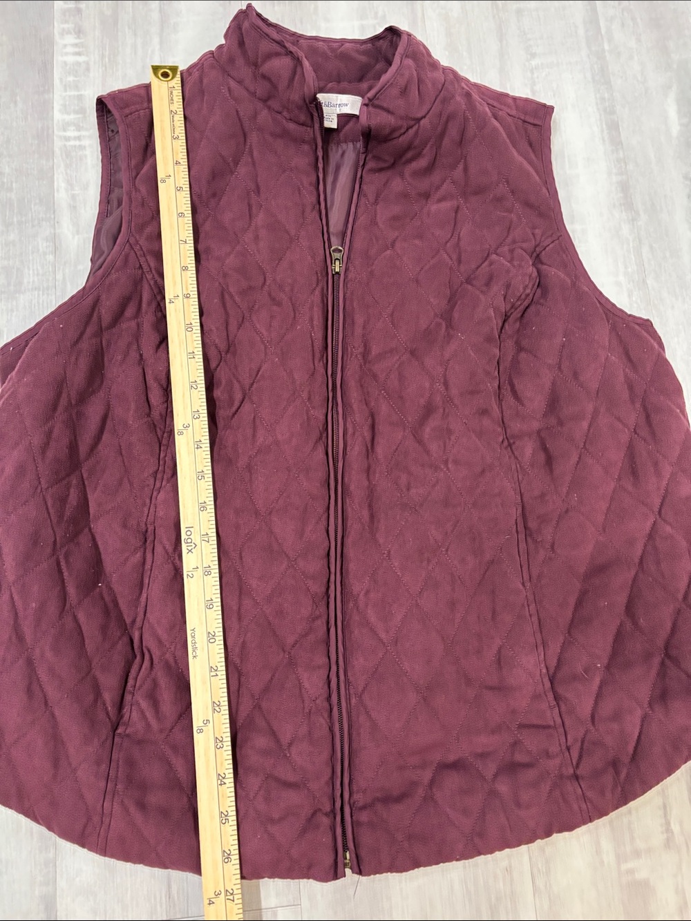 croft & barrow Quilted Sleeveless Vest - Wine Full Zip with pockets 2X - Picture 4 of 8